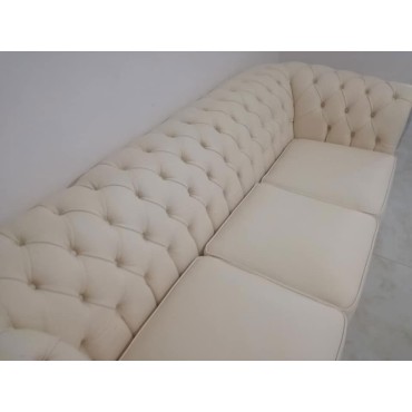 Divano Chesterfield 3 posti in velluto
